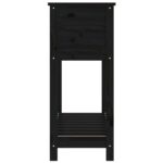Jardinière avec étagère Noir 82,5x34,5x81 cm Bois massif de pin – Image 4