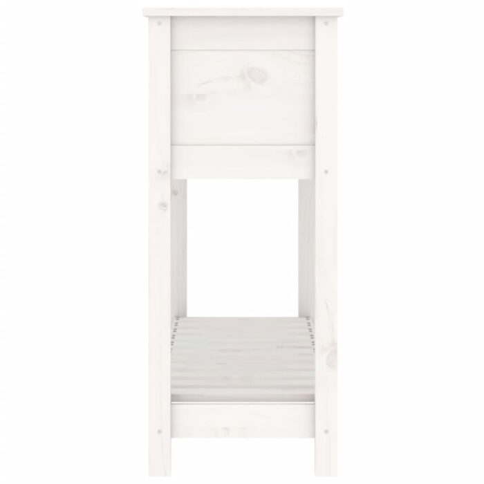 Jardinière et étagère Blanc 111,5x34,5x81 cm Bois massif de pin – Image 4