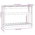 Jardinière et étagère Blanc 111,5x34,5x81 cm Bois massif de pin – Image 6