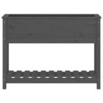 Jardinière avec étagère Gris 111,5x34,5x81cm Bois massif de pin – Image 3
