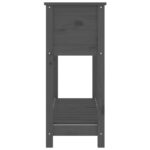 Jardinière avec étagère Gris 111,5x34,5x81cm Bois massif de pin – Image 4