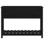 Jardinière avec étagère Noir 111,5x34,5x81cm Bois massif de pin – Image 3