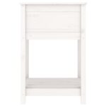 Jardinière avec étagère Blanc 54x54x81 cm Bois massif de pin – Image 4