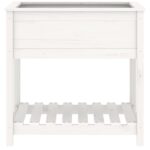 Jardinière avec étagère Blanc 82,5x54x81 cm Bois massif de pin – Image 3