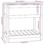 Jardinière avec étagère Blanc 82,5x54x81 cm Bois massif de pin – Image 6