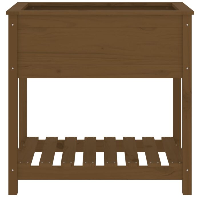 Jardinière avec étagère Marron miel 82,5x54x81 cm Bois de pin – Image 3