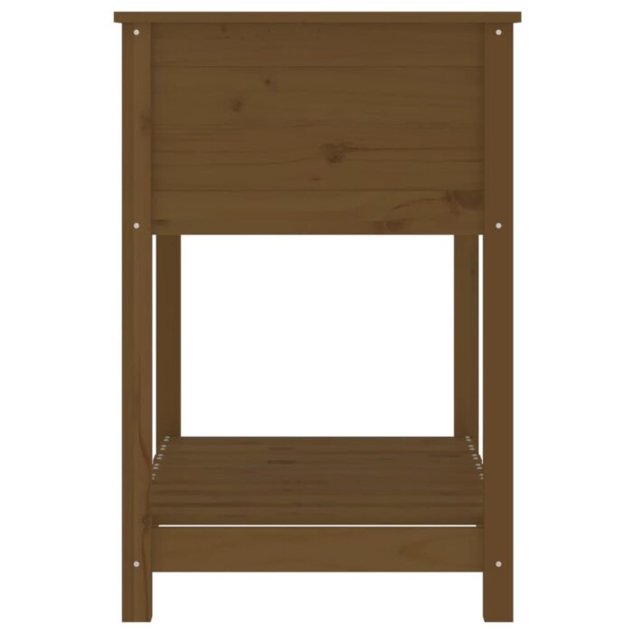 Jardinière avec étagère Marron miel 82,5x54x81 cm Bois de pin – Image 4