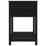 Jardinière avec étagère Noir 82,5x54x81 cm Bois massif de pin – Image 4
