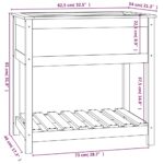 Jardinière avec étagère Noir 82,5x54x81 cm Bois massif de pin – Image 6