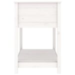 Jardinière avec étagère Blanc 111,5x54x81 cm Bois massif de pin – Image 4