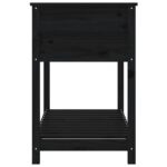 Jardinière avec étagère Noir 111,5x54x81 cm Bois massif de pin – Image 4