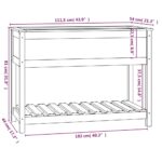 Jardinière avec étagère Noir 111,5x54x81 cm Bois massif de pin – Image 6