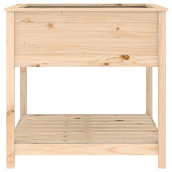 Jardinière avec étagère 82,5x82,5x81 cm Bois massif de pin – Image 4