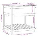 Jardinière avec étagère 82,5x82,5x81 cm Bois massif de pin – Image 6
