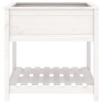 Jardinière avec étagère Blanc 82,5x82,5x81cm Bois massif de pin – Image 3