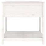 Jardinière avec étagère Blanc 82,5x82,5x81cm Bois massif de pin – Image 4
