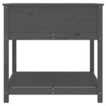 Jardinière avec étagère Gris 82,5x82,5x81 cm Bois massif de pin – Image 4