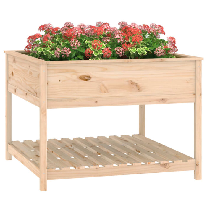 Jardinière avec étagère 111,5x111,5x81 cm Bois massif de pin – Image 2
