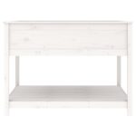 Jardinière et étagère Blanc 111,5x111,5x81cm Bois massif de pin – Image 4