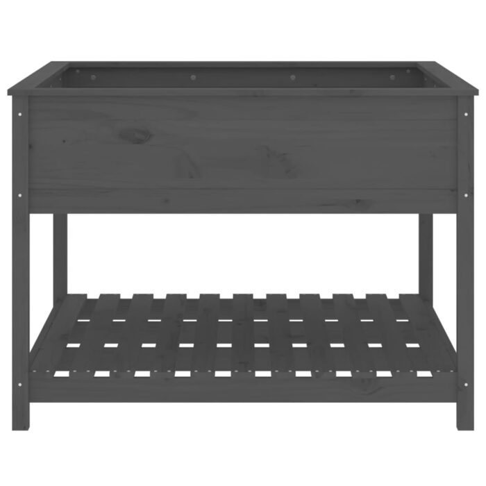 Jardinière et étagère Gris 111,5x111,5x81 cm Bois massif de pin – Image 3