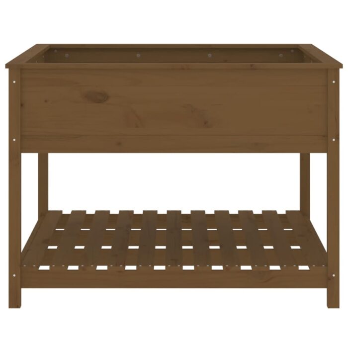 Jardinière et étagère Marron miel 111,5x111,5x81 cm Bois de pin – Image 3