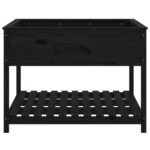 Jardinière et étagère Noir 111,5x111,5x81 cm Bois massif de pin – Image 3