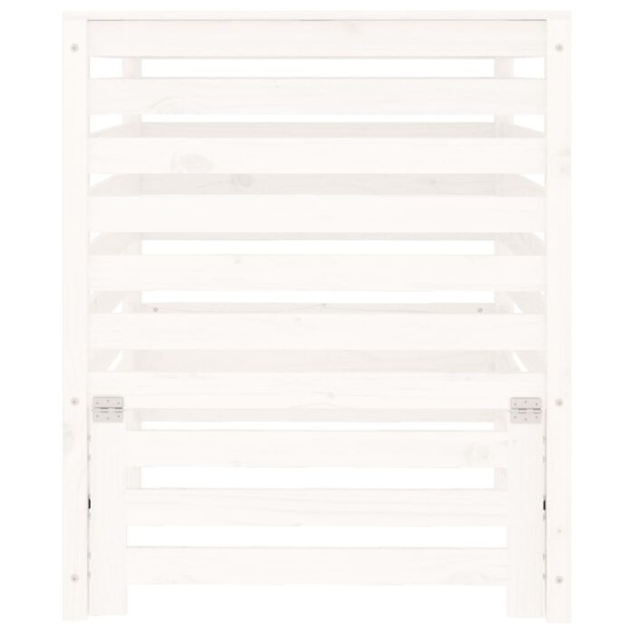 Composteur Blanc 82,5x82,5x99,5 cm Bois massif de pin – Image 3