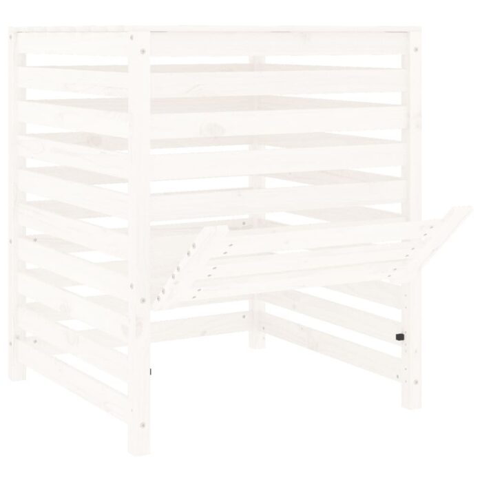 Composteur Blanc 82,5x82,5x99,5 cm Bois massif de pin – Image 4