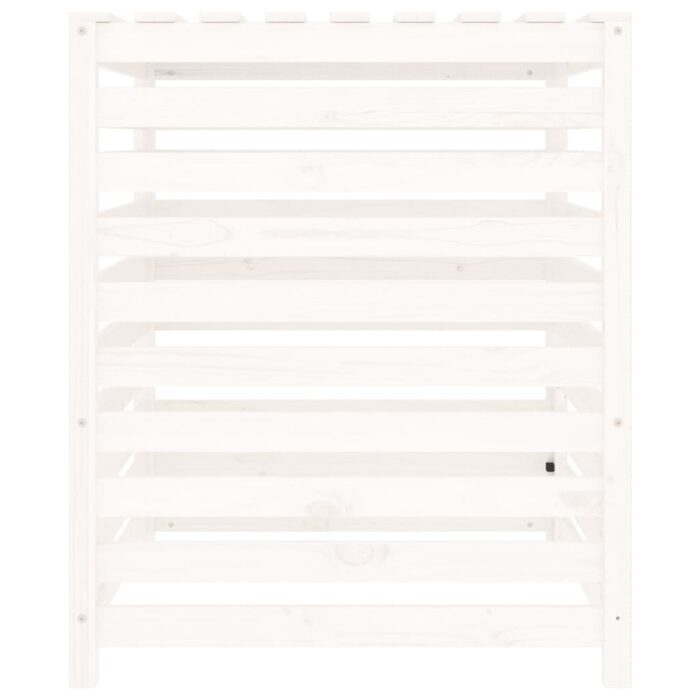 Composteur Blanc 82,5x82,5x99,5 cm Bois massif de pin – Image 5