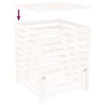 Composteur Blanc 82,5x82,5x99,5 cm Bois massif de pin – Image 6