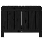 Boîte de rangement de jardin Noir 76x42,5x54 cm Bois massif pin – Image 4