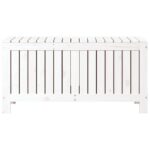 Boîte de rangement de jardin Blanc 108x42,5x54 cm Bois de pin – Image 4