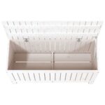 Boîte de rangement de jardin Blanc 108x42,5x54 cm Bois de pin – Image 6