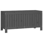 Boîte de rangement de jardin Gris 108x42,5x54 cm Bois de pin – Image 3