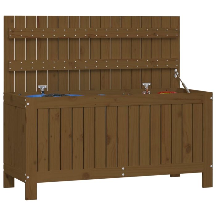 Boîte de rangement de jardin Marron miel 108x42,5x54cm Bois pin – Image 2
