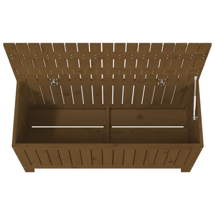 Boîte de rangement de jardin Marron miel 108x42,5x54cm Bois pin – Image 6