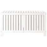 Boîte de rangement de jardin Blanc 115x49x60 cm Bois de pin – Image 4