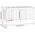Boîte de rangement de jardin Blanc 115x49x60 cm Bois de pin – Image 8