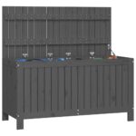 Boîte de rangement de jardin Gris 115x49x60 cm Bois de pin – Image 2