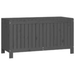 Boîte de rangement de jardin Gris 115x49x60 cm Bois de pin – Image 3