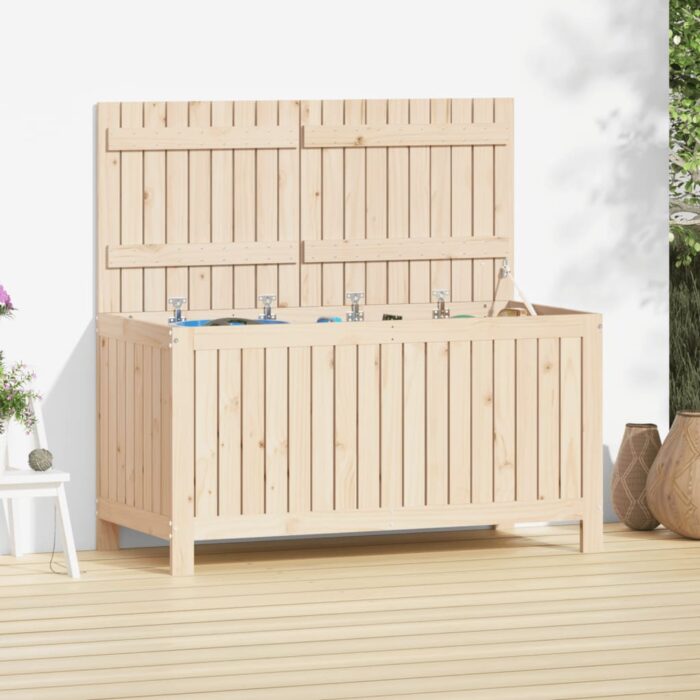 Boîte de rangement de jardin 121x55x64 cm Bois massif de pin – Image 1