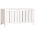 Boîte de rangement de jardin Blanc 121x55x64 cm Bois de pin – Image 3