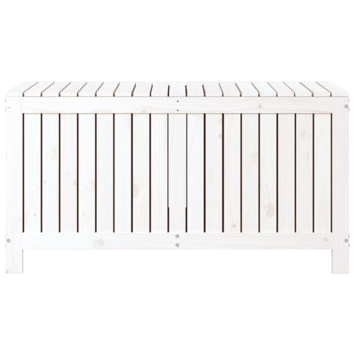 Boîte de rangement de jardin Blanc 121x55x64 cm Bois de pin – Image 4