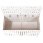 Boîte de rangement de jardin Blanc 121x55x64 cm Bois de pin – Image 6