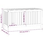 Boîte de rangement de jardin Blanc 121x55x64 cm Bois de pin – Image 8