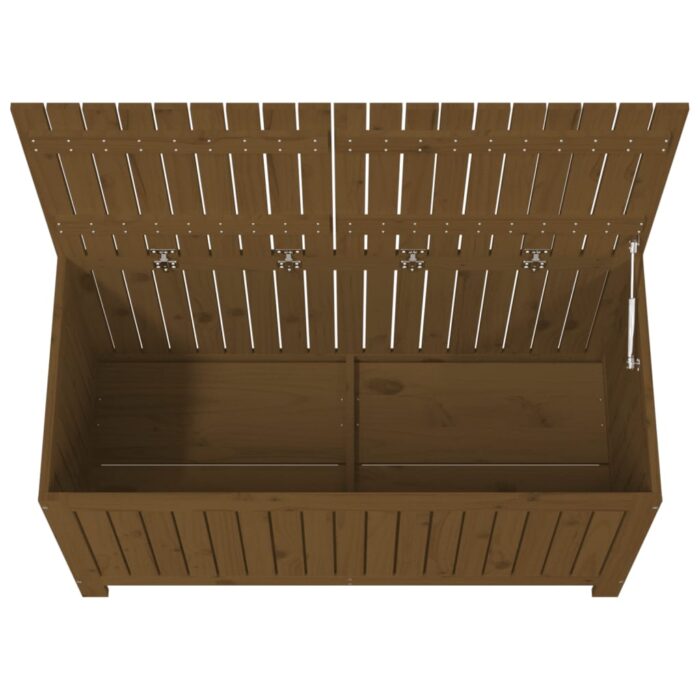 Boîte de rangement de jardin Marron miel 121x55x64 cm Bois pin – Image 6