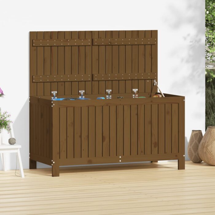 VXL8720845678043_m_en_hd_1.jpg Boîte de rangement de jardin Marron miel 121x55x64 cm Bois pin – Image 1