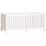 Boîte de rangement de jardin Blanc 147x68x64 cm Bois de pin – Image 3