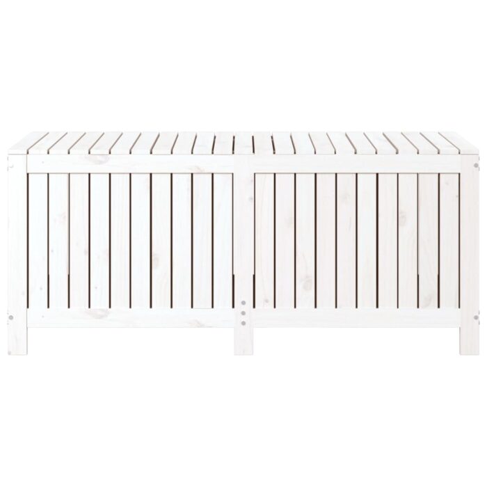Boîte de rangement de jardin Blanc 147x68x64 cm Bois de pin – Image 4