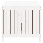 Boîte de rangement de jardin Blanc 147x68x64 cm Bois de pin – Image 5